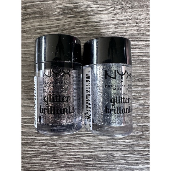 NEW Lot of 2 NYX Face and Body Glitter Brillants - 08 BRONZE & 10 SILVER - Picture 1 of 1